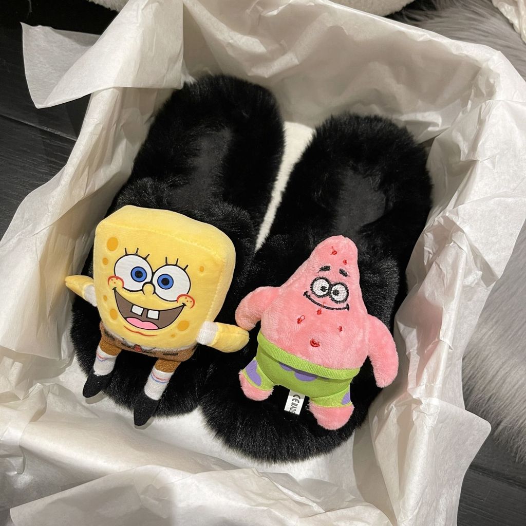 Spongebob Patrick Maoao รองเท้าแตะผู้หญิงสวมใส่ด้านนอก Super Hot 2022 ฤดูใบไม้ร่วงฤดูหนาวน่ารักการ์ต