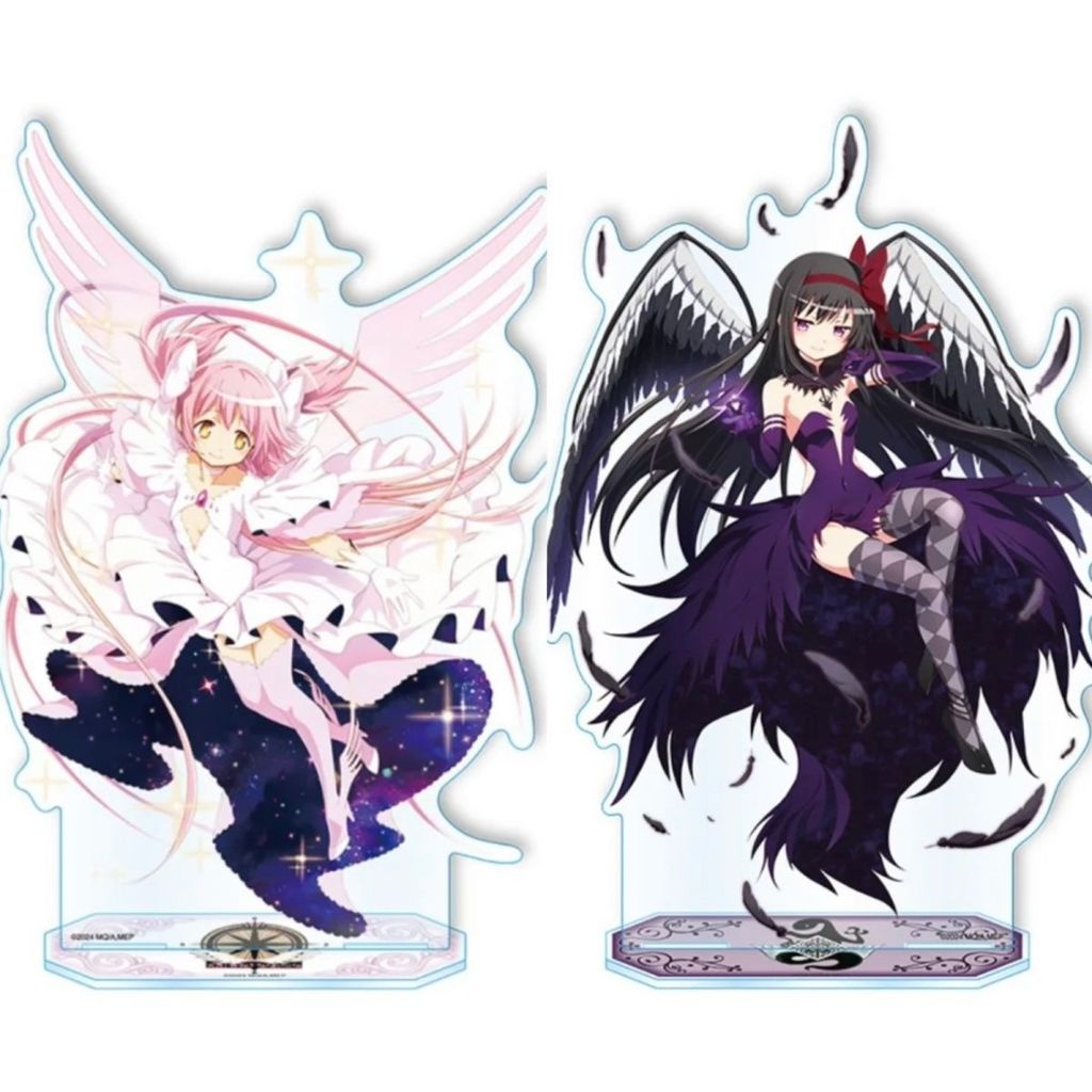 Puella Magi Madoka Magica อะคริลิคขาตั้ง Kaname Madoka รูป Akemi Homura Standee จอแสดงผลอะนิเมะสินค้าคอลเลกชันของขวัญตกแต่งโต๊ะ