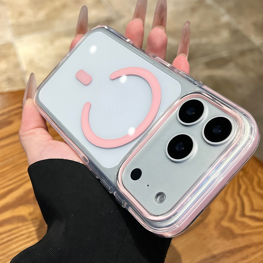 เคสแข็งแม่เหล็กซิลิโคนหรูหราสําหรับ ไอโฟน 17 16 14 15 มือโปร สูงสุด ฝาครอบกันชนกันกระแทกแบบใส