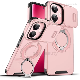 เคสกันกระแทกแม่เหล็กพร้อมขาตั้งและวงแหวน สําหรับ Vivo V60 Lite/V70 Elite 5G 4G 2026