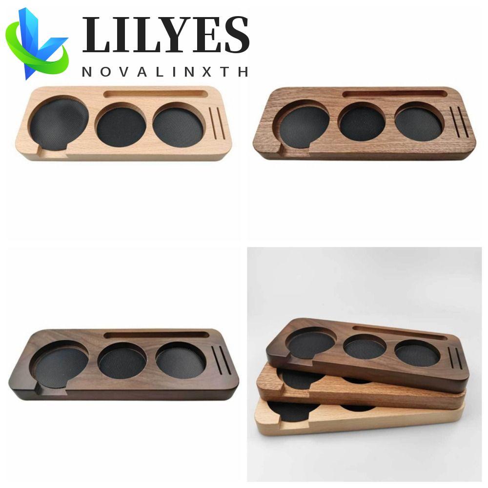 LILYES Coffee Tamping Station, ไม้ 51/58 มม.Tamping Station Holder, Multifunctional Reusable Anti-Sl