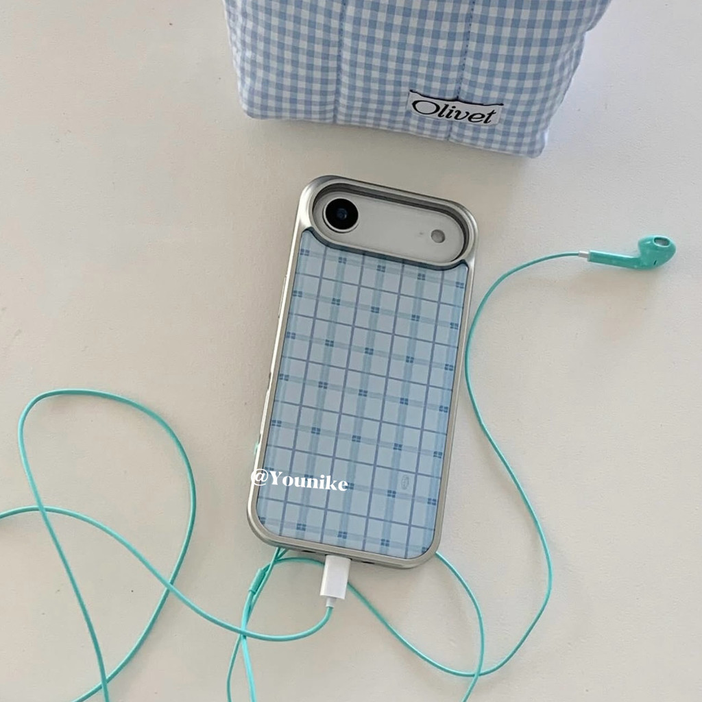 สไตล์เกาหลี ins ต้นฤดูใบไม้ร่วง Healing ลายสก๊อตสดหวานเหมาะสําหรับ iphone17pro/17promax เคสป้องกัน Apple 16 เคสโทรศัพท์ 16promax เคสป้องกัน 15 กันกระแทก 13/14 กรณี 11/12/12Promax