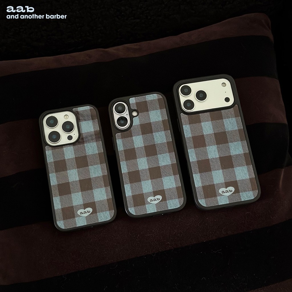 สีน้ําตาลลายสก๊อตสีฟ้าเคสโทรศัพท์ Anti-Fall สําหรับ iPhone 17 Promax 16 Promax 15 Promax 11 12 13 17 14plus 15plus 16e 16plus 15pro 17pro 17air - รูปที่ 2