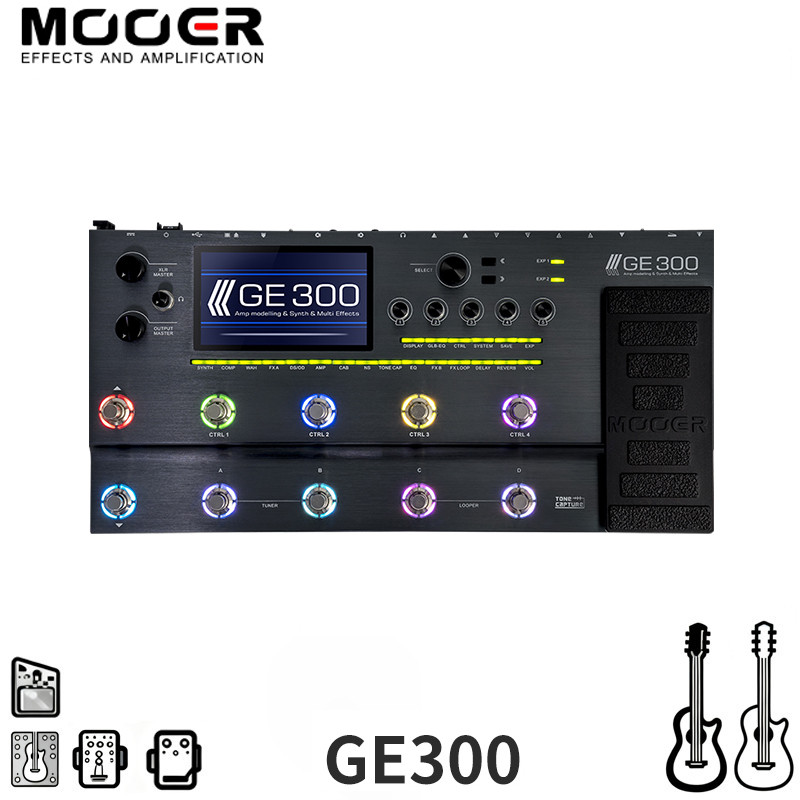 MOOER Magic Ear Effect Pedal Professional เกรดแบบบูรณาการกีตาร์ GE300 ลําโพงจําลองการบันทึก IR Sampl