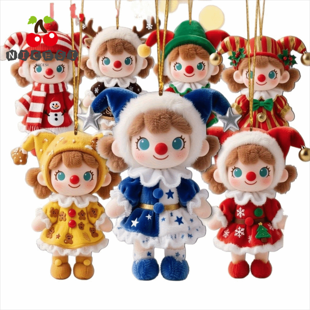 NICESI 12 ชิ้นตกแต่งคริสต์มาส,ที่มีสีสัน 2D เครื่องประดับต้นคริสต์มาสแบน, การออกแบบแบบดั้งเดิมไม้ Handcrafted จี้ต้นคริสต์มาส