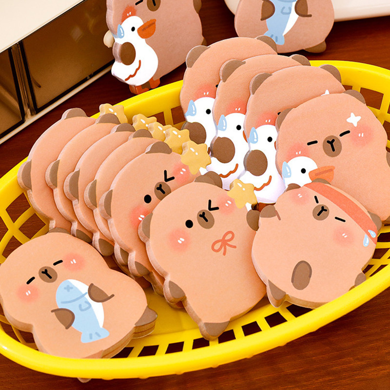 60 แผ่นน่ารักการ์ตูน Capybara รูป Sticky Notes โรงเรียน Office Tearable Memo กระดาษ
