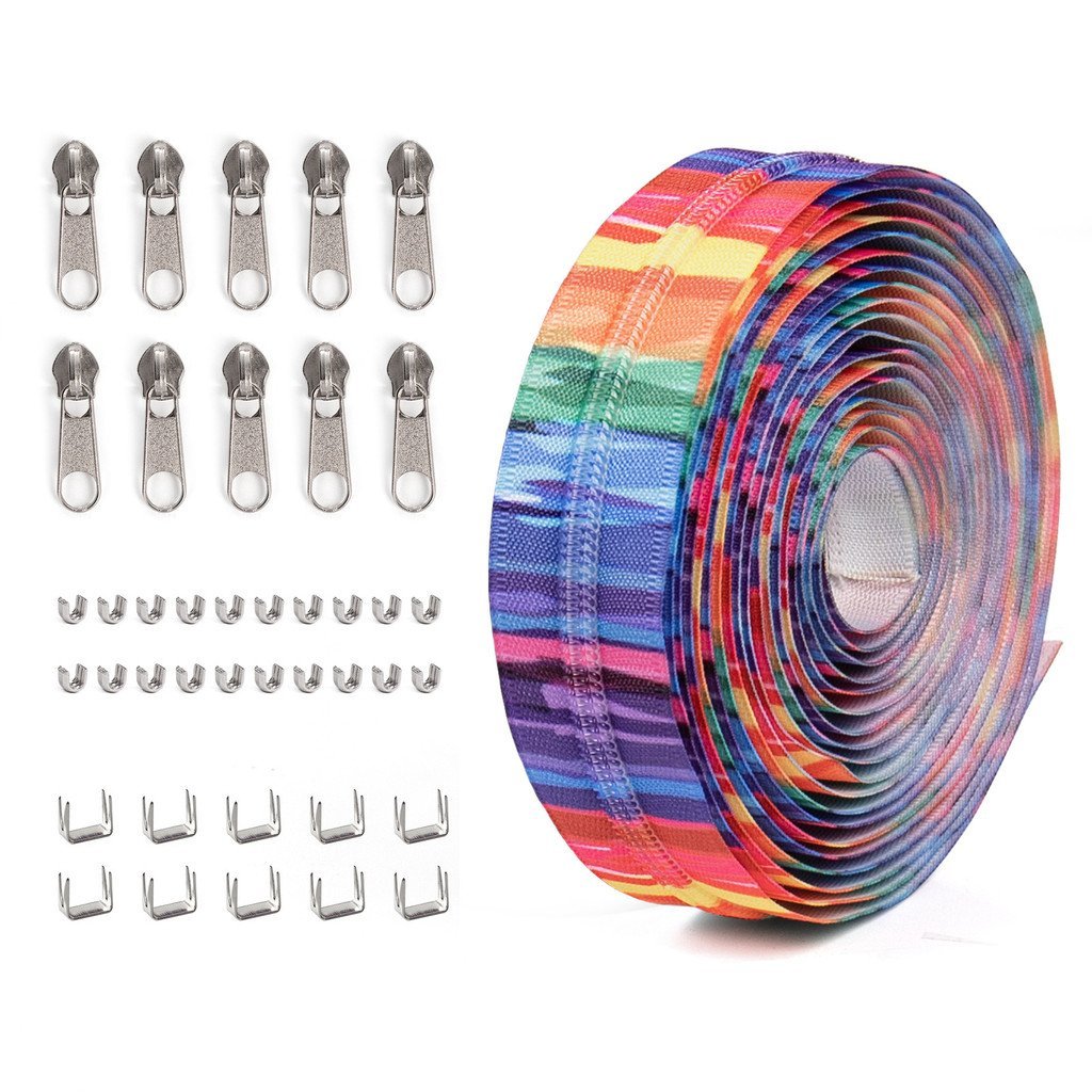 +Mi 20 Set 1U Mouth 4.5 Zipper Pull Stop Color Bag+No. 5 Positive Wear Tail 10+Nylon = 10 JEUQ