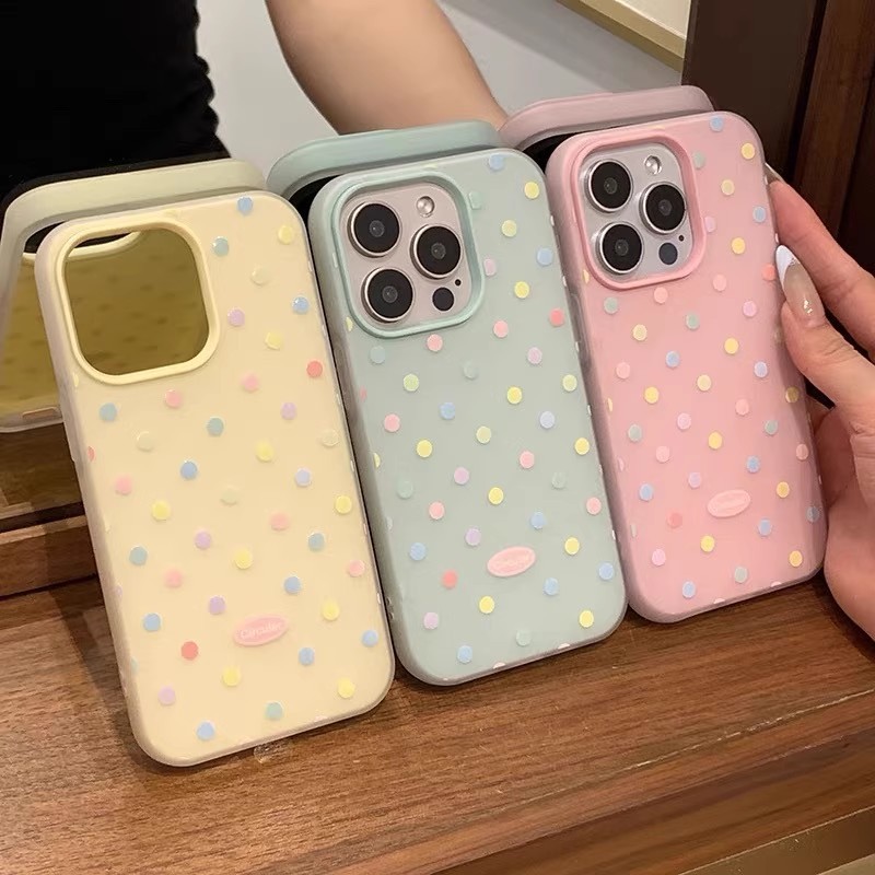 สีสัน Polka Dot Jelly Shell สําหรับ Samsung Galaxy S25 Ultra S24 S23 Plus A56 A36 A26 A15 A35 5G กรณ