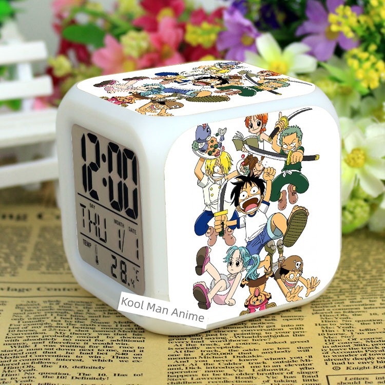 นาฬิกาปลุกอนิเมะวันพีซ Luffy, Chopper และ Zoro มัลติฟังก์ชันสีสันสดใส