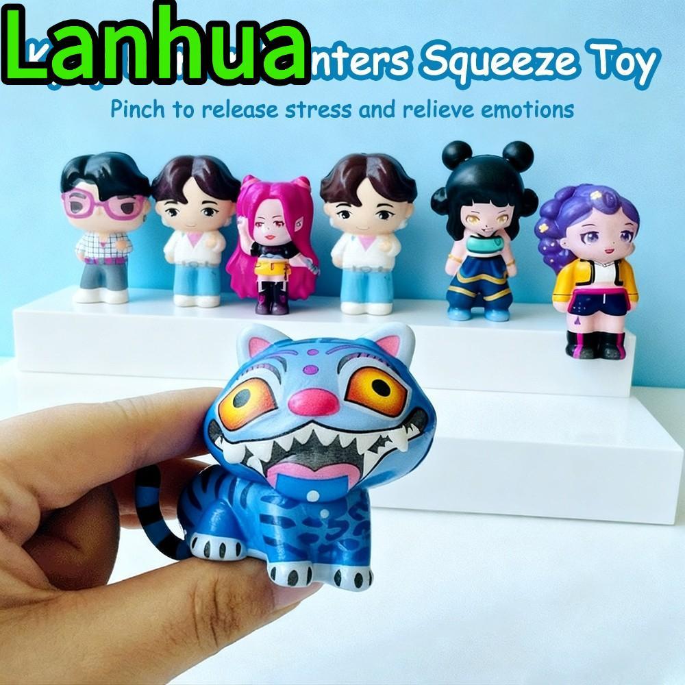 LANHUA Kpop Demon Hunters บีบของเล่น, Rumi Mira Zoey Derpys รูปปั้นอะนิเมะ Anti-Stress Squishy ของเล