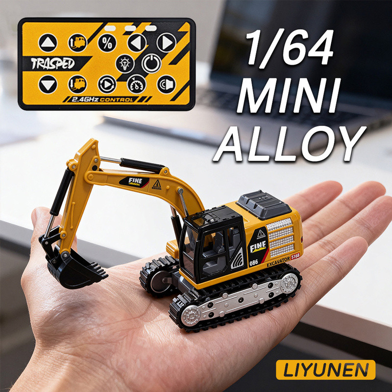 1: 64 Mini RC Excavator รถยกเดสก์ท็อปรีโมทคอนโทรลรถบรรทุกกระเป๋ารถ Rc Decompression ของเล่น 1/64 รถขุดขนาดเล็กวิศวกรรมยานพาหนะเด็กของขวัญ