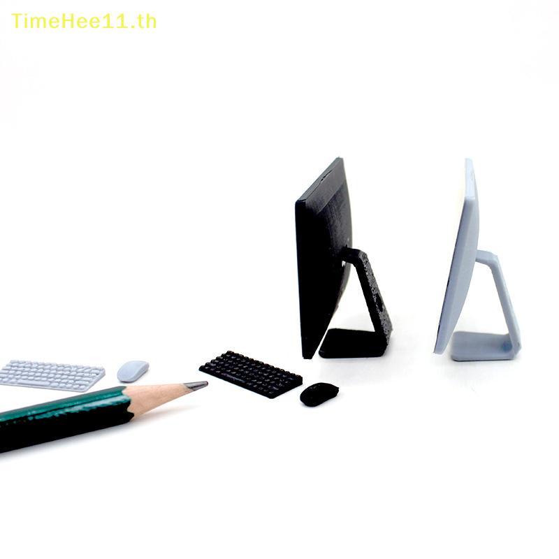 TimeHee 1:12 Dollhouse Miniature คอมพิวเตอร์เดสก์ท็อปเมาส์และแป้นพิมพ์เฟอร์นิเจอร์ Home Model Decor ตุ๊กตา House อุปกรณ์เสริม TH ราคา ถูกที่สุด ดีลบีเคเค แกลเลอรีภาพที่ 4