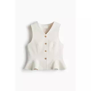 H&M(เอชแอนด์เอ็ม) เสื้อกั๊กคอวีทรงเปลมุมเอว Women V-neck peplum waistcoat 1312995_1