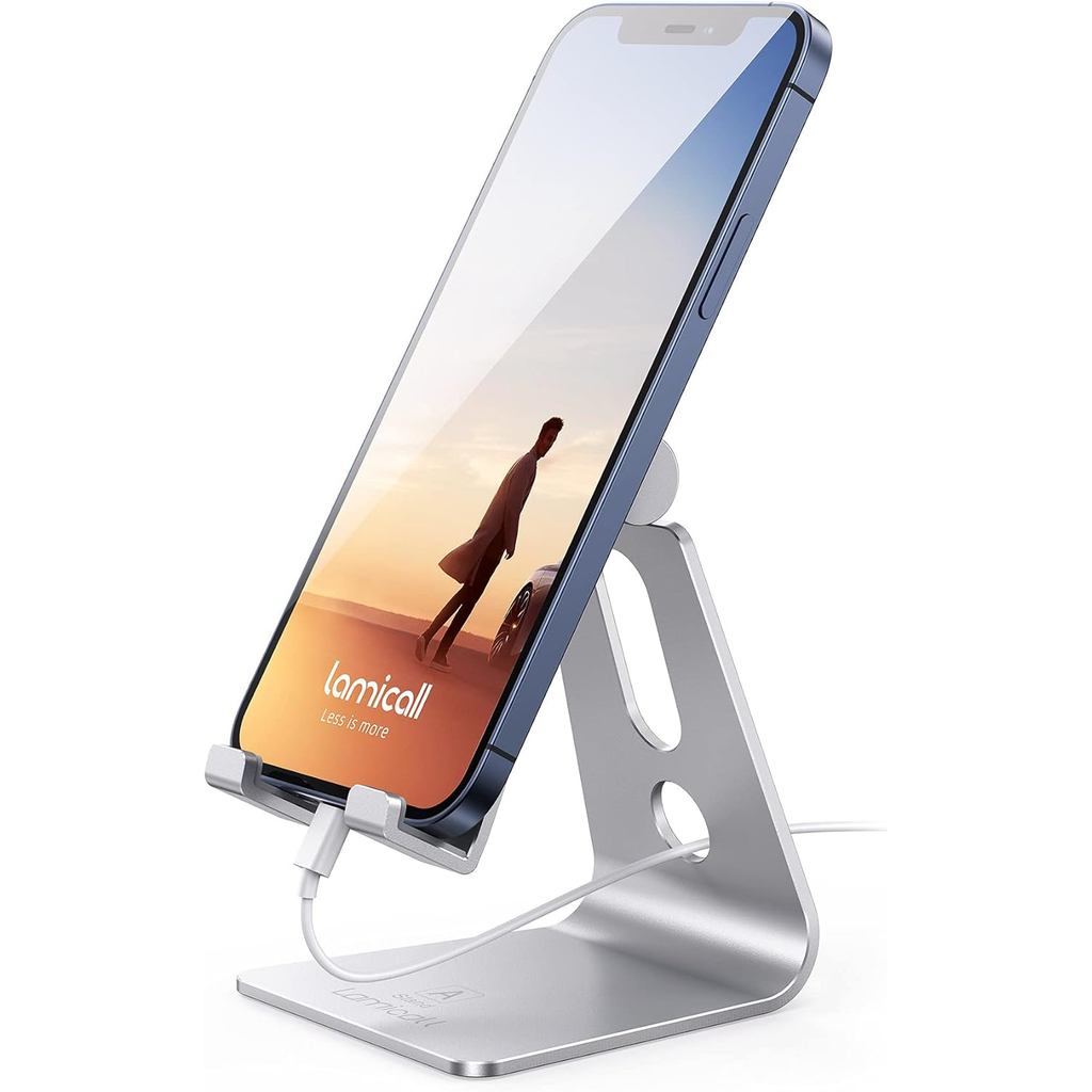 Lamicall Adjustable Cell Phone Stand, Desk Phone Holder, Cradle, Dock, for 16 15 14 13 12 Mini 11 Pr