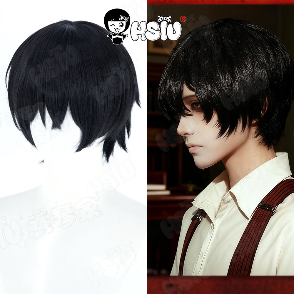 Yi sang คอสเพลย์วิกผม HSIU 35 ซม.สีเทาสีฟ้าผมสั้นทนความร้อน Wigs + หมวกวิกผมเกม Limbus บริษัท Yi san