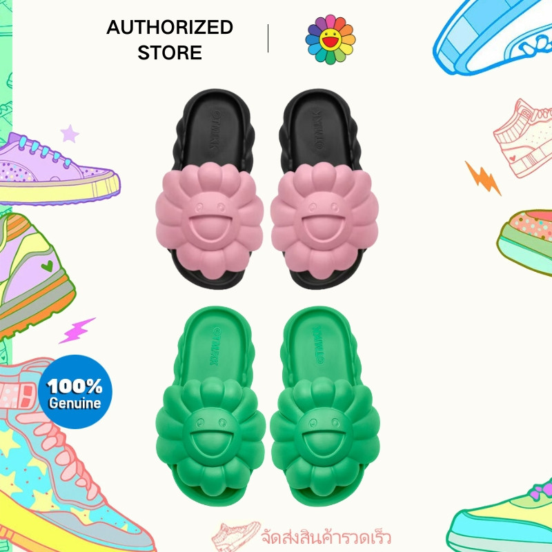 Takashi Murakami x BLACKPINK Ohana Full Bloom Slide รองเท้าแตะ（ของแท้100%）