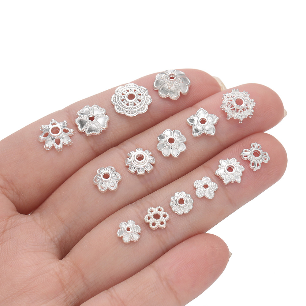 ฐานลูกปัดโลหะผสม สีเงิน สำหรับทำสร้อยข้อมือและสร้อยคอมือสมเอง (DIY) 50 ชิ้น - รูปที่ 6