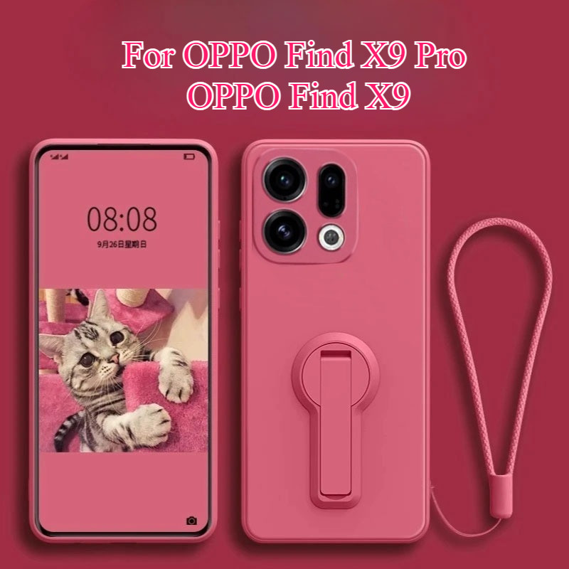 สําหรับค้นหา X9 Pro ซิลิโคนเหลว Lanyard กันกระแทกสําหรับ Oppo ค้นหา X9 X9Pro Soft TPU Bracket กลับกรณีกันชน