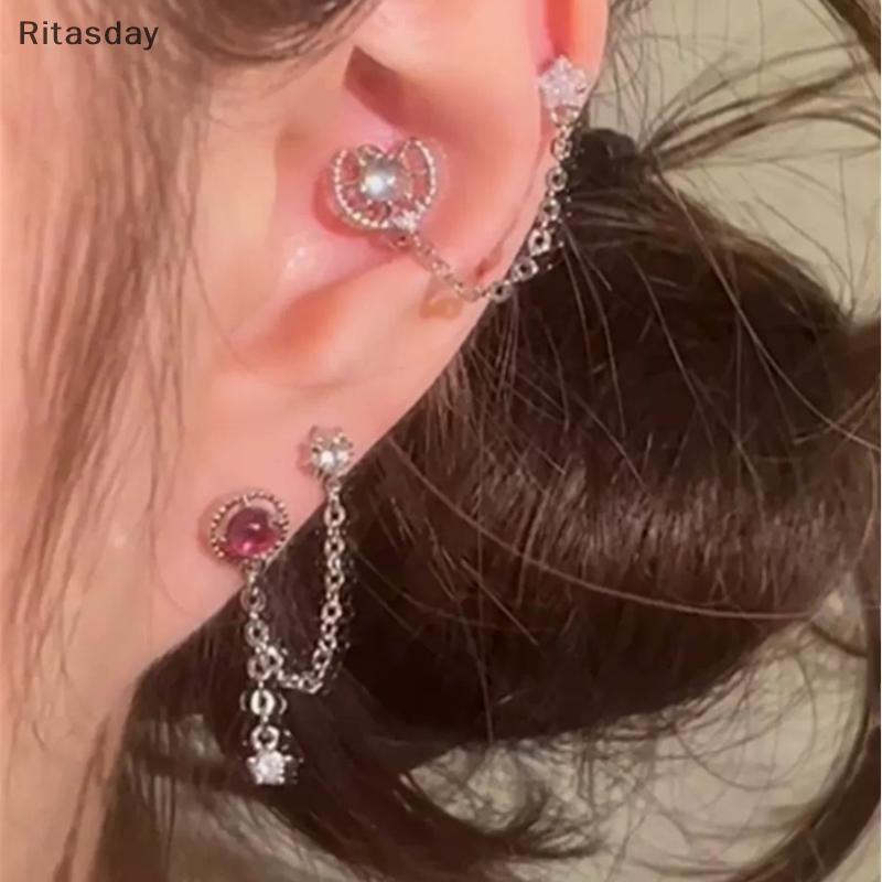 Ritasday 1PC/1 ชุดน่ารัก Puppy Paw Zircon หูกระดูกเล็บ Studs ใหม่แฟชั่นหรูหราสไตล์เครื่องประดับหูสําหรับผู้หญิง Y2K ต่างหูของขวัญใหม่ - รูปที่ 2