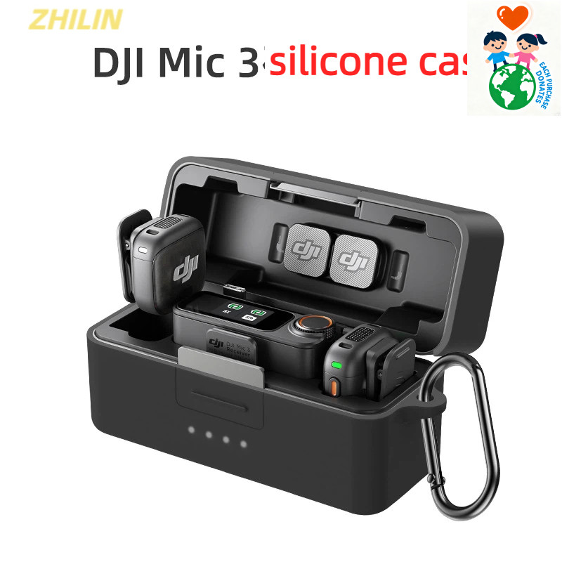 เหมาะสําหรับ DJI DJI Mic 3 ไมโครโฟนช่องชาร์จ Shock-proof Shock-absorbing Protective Case