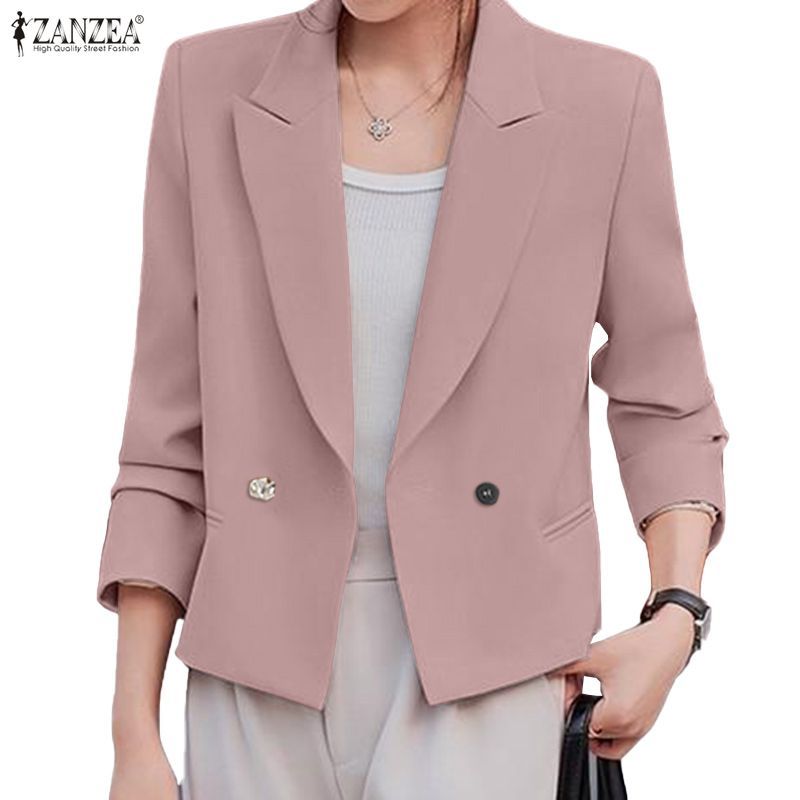 ZANZEA เสื้อเบลเซอร์ผู้หญิง แขนยาวปุ่มขึ้น สไตล์เกาหลี สำหรับการทำงานและโอกาสพิเศษ