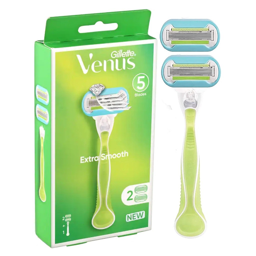 Gillette Venus Extra Smooth +2 Blade Refills มีดโกนกำจัดขนรุ่นพิเศษ 5ใบมีด พร้อมรีฟิล 2ชิ้น