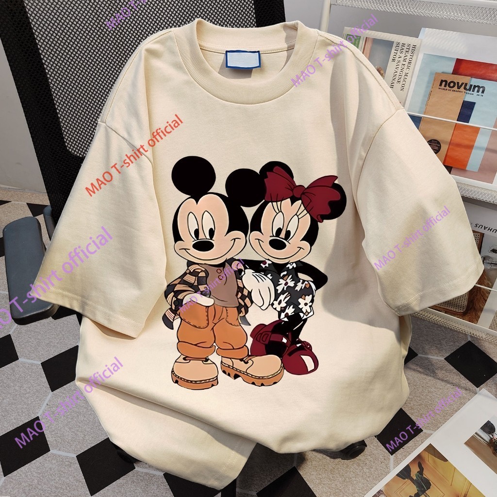 COD✅ (จัดส่งในกรุงเทพฯ) MAO Shop Printed T-shirt,ผ้าฝ้ายแท้ การ์ตูนน่ารักพิมพ์เสื้อยืดแขนสั้นสบาย ๆ #52308