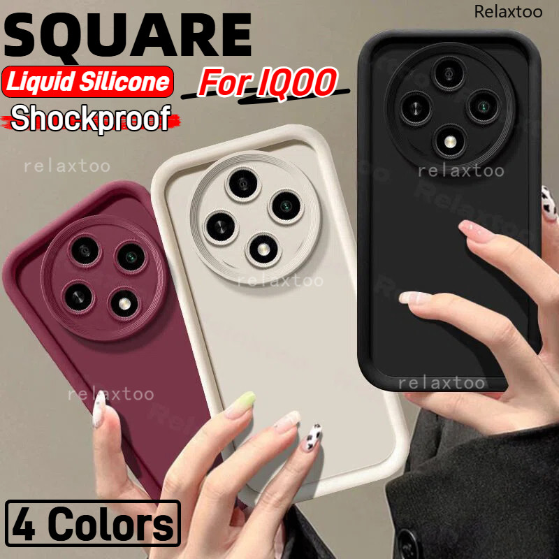 สําหรับ VIVO IQOO Z10 IQOOZ10 Turbo Pro Z9 X Z9X Z10TurboPro IQOOZ9X 5G 4Gแฟชั่นสแควร์ซิลิโคนเหลวซิลิโคนนุ่มเคสโทรศัพท์กันกระแทกเลนส์กล้องปกป้องปกหลังปลอก