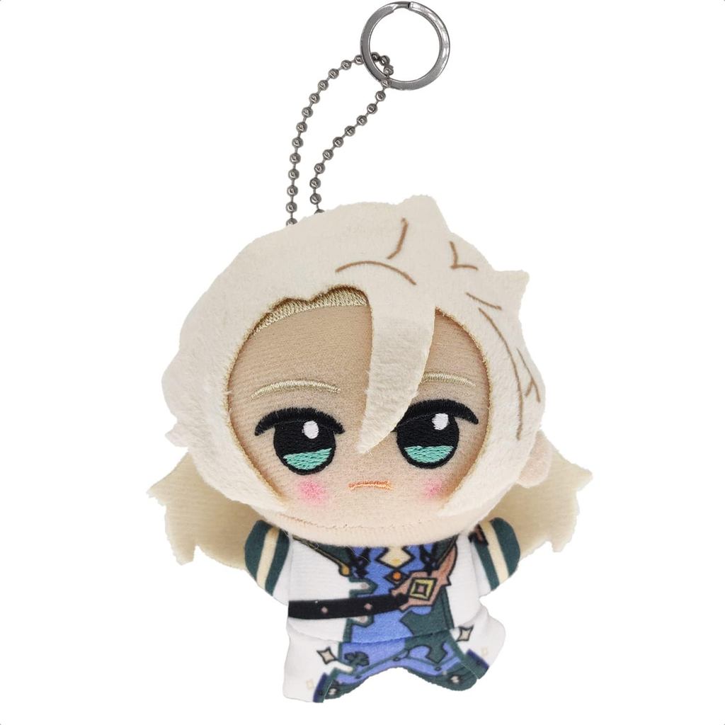 Cuddly-ขนาดเล็กGenshin Impactรูปตุ๊กตาPlush-Albedo (4 นิ้ว),พวงกุญแจอะนิเมะรูปยัดไส้ของขวัญสําหรับแฟ