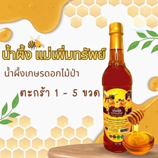 น้ำผึ้งแม่เพิ่มทรัพย์ น้ำผึ้ง ดอกไม้ป่านานาพันธุ์จากธรรมชาติ ขนาด 1000 กรัม (1-5ขวด)