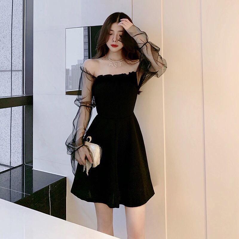 iPinkพร้อมส่งจากกทม.ชุดเดรสดำ รัดรูป เหนือเซ่า ปาดไหล่แขนยาวสายเดี่ยว เซ็กซี่ หุ่นดี ใส่แล้วดูผอม คนอ้วนใส่ได้ สำหรับผู้ - รูปที่ 3