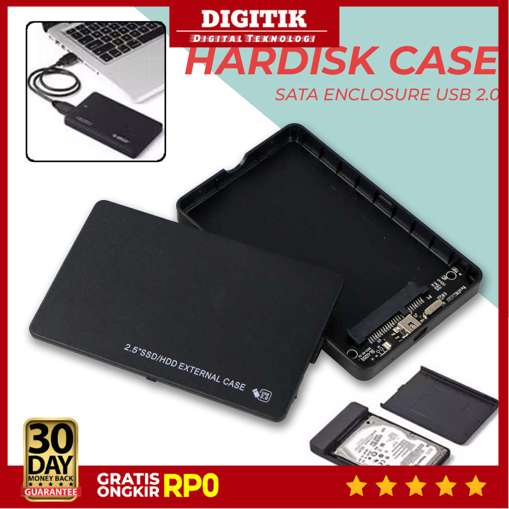 DIGITIK - 2.5 HDD SATA Enclosure USB 2.0 ถึง Mini USB Hard Drive Case - U25Q7