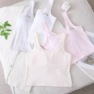 [Y D]🔥พร้อมส่ง🔥เสื้อซับในเด็ก เสื้อชั้นในแบบเต็มตัว ผ้าฝ้าย ฟองน้ำเย็บติด ระบายอากาศได้ดี #3015