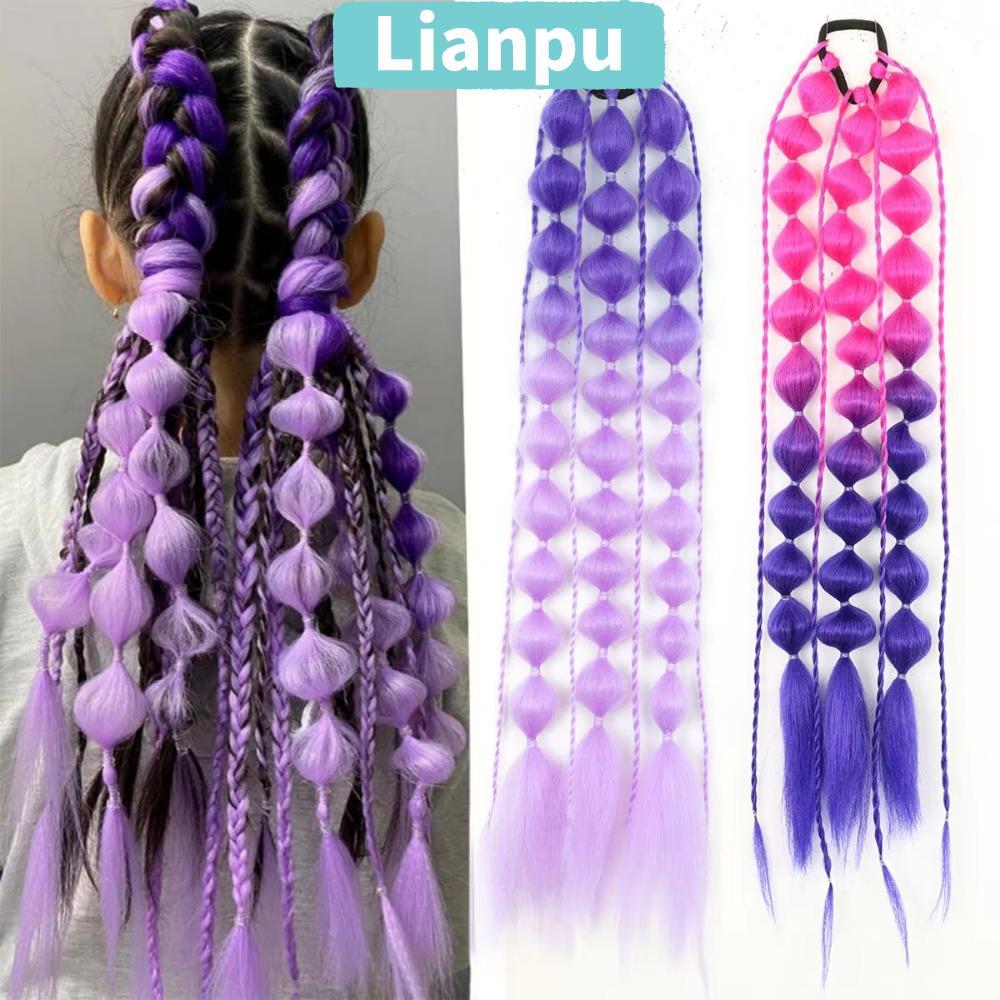 LIANPU หางม้าบับเบิล เอนเด็กชั่น น้ำหนักเบา ออกแบบโอมเบร์ ทำมือ ใช้งานง่ายสำหรับงานปาร์ตี้และเทศกาลมουสิก