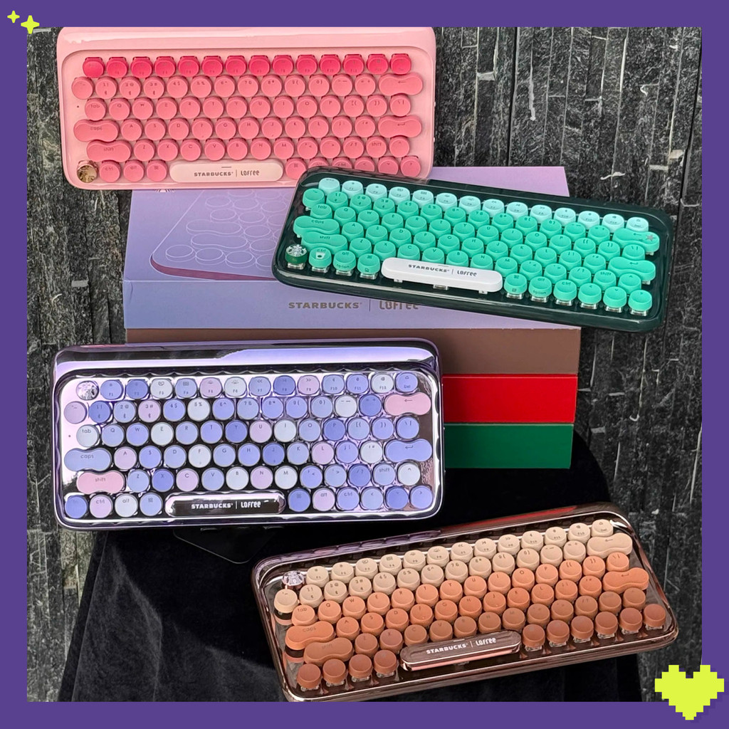 2025 Starbucks Lofree Lofree Co-Branded Electroplating Mechanical Keyboard Lavender Purple Coffee Go