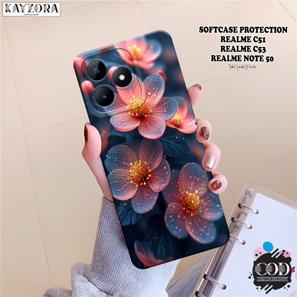 เคส HP Realme C51 / C53 / Note 50 - เคสดอกไม้แฟชั่น - เคส Realme C51 / C53 / Note 50 Softcase - เคสซ