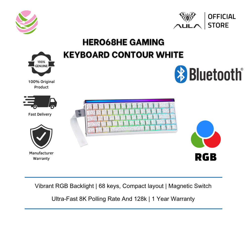 Aula 65% Wired Hot-Swappable Gaming Keyboard HERO 68, Magnetic Switch Keyboard, RT, Extreme Response