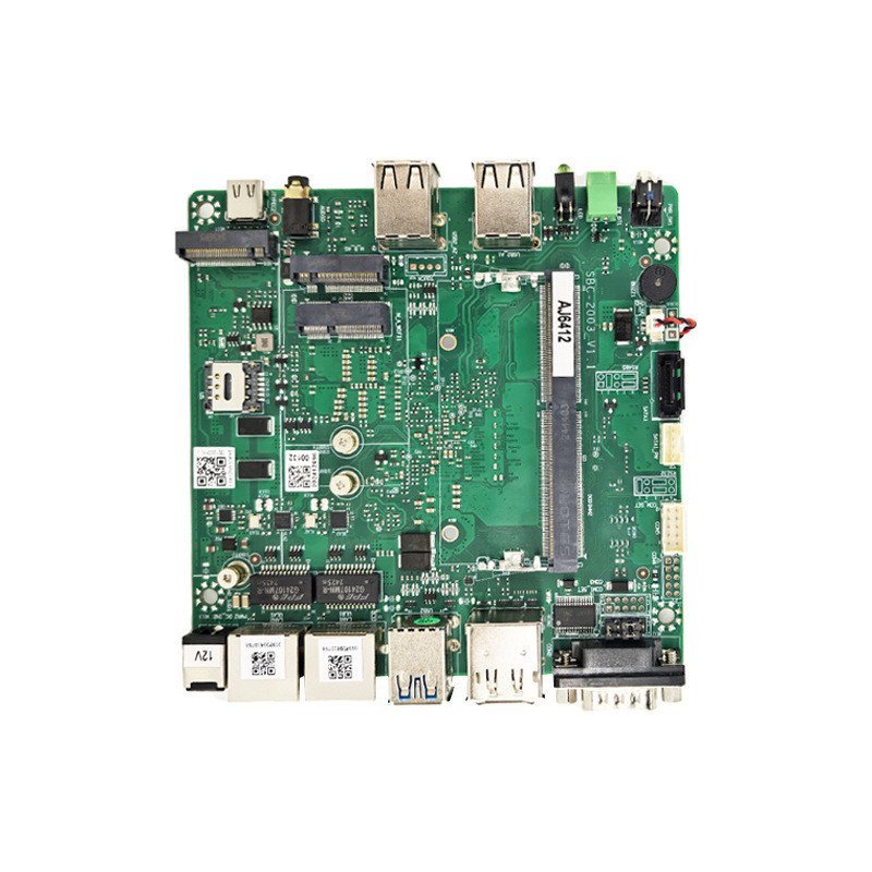 J6412 Quad-Core มินิเมนบอร์ดคอมพิวเตอร์ 12 OEM อุตสาหกรรม Dual Gigabit เครือข่ายพอร์ต Synchronizatio