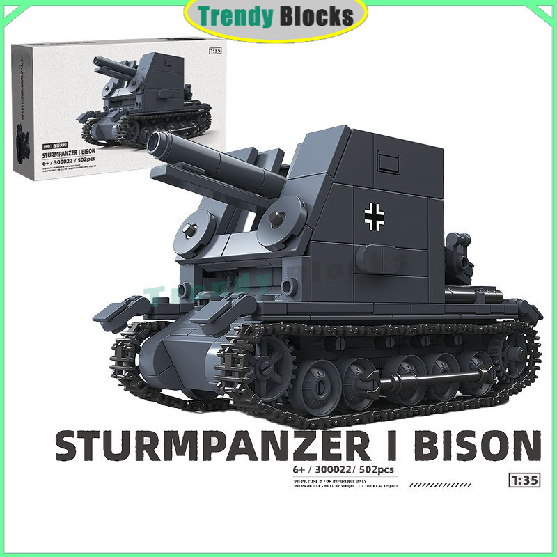 300022,Sturmpanzer I Bison, Self-propelled Artillery Tanks Building Blocks ของเล่นของขวัญสําหรับชาย