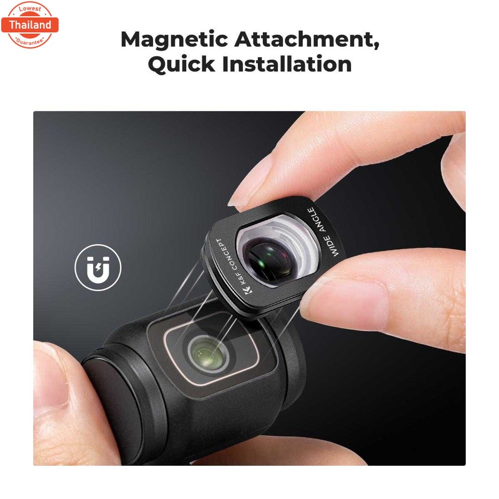K&F DJI OSMO Pocket 3 Wide Angle Enlarging Lens Magnetic Converter ตัวแปลงเลนส์มุมกว้าง Sundaymall