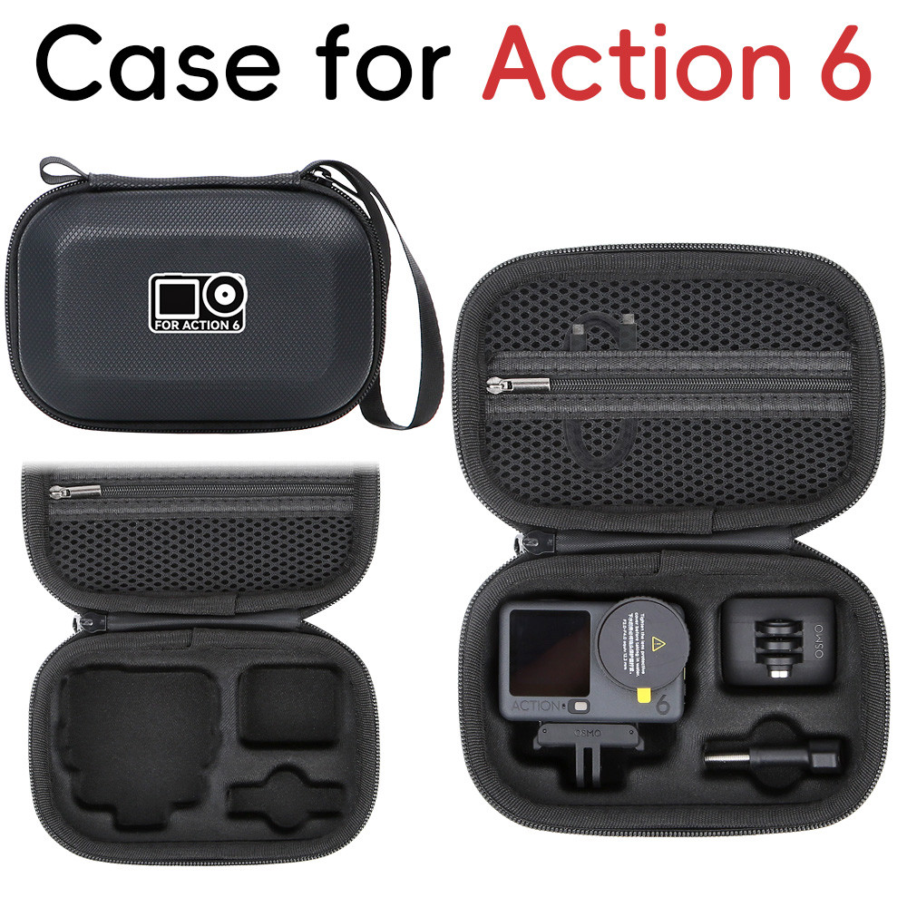 สําหรับ DJI Osmo Action 6 กระเป๋าเก็บชุดมาตรฐานกระเป๋าถือขนาดเล็กกล่องแบบบูรณาการ Anti Drop อุปกรณ์เสริม DJI Action 6 กีฬากล้องกระเป๋าป้องกัน