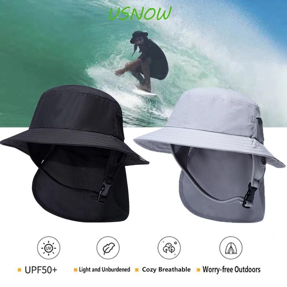 Usnow Surfing Bucket Hat Chin Strap Wide Full Women Sun Hat Camping Hiking Windproof Breathable Upf5