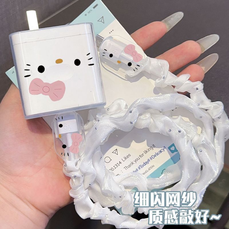 น่ารัก Hello Kitty Oppo/realme 67W/80w/100w เคสป้องกันเครื่องชาร์จ