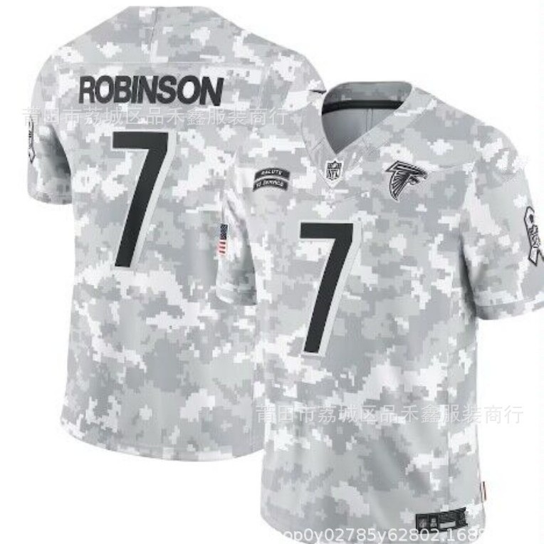 ส่วยพรางเสื้อรักบี้สีขาว Falcons No. 18 COUSINS ปักลาย ROBINSON CZBG สำหรับใส่ทั่วไป