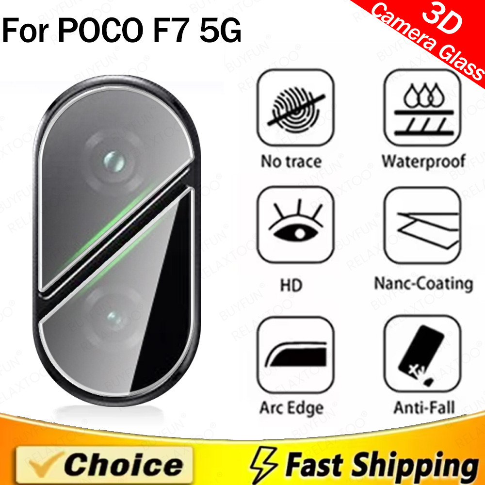 3D Clearกล้องเลนส์ProtectorสําหรับXiaomi Poco F7 5Gเลนส์ป้องกันฟิล์มPocoF7 Poxo Poko f7 Global