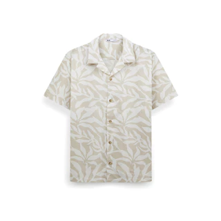 AIIZ เสื้อเชิ้ตผู้ชายแขนสั้นปกฮาวายพิมพ์ลาย AIIZ Men's Graphic Printed Camp Collar Shirt