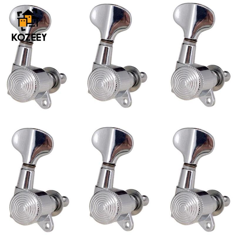 [KOZEEY] ปุ่มสายกีตาร์จูนเนอร์ Fishtail Guitar Lock Tuner Silver 6R Tuning Peg