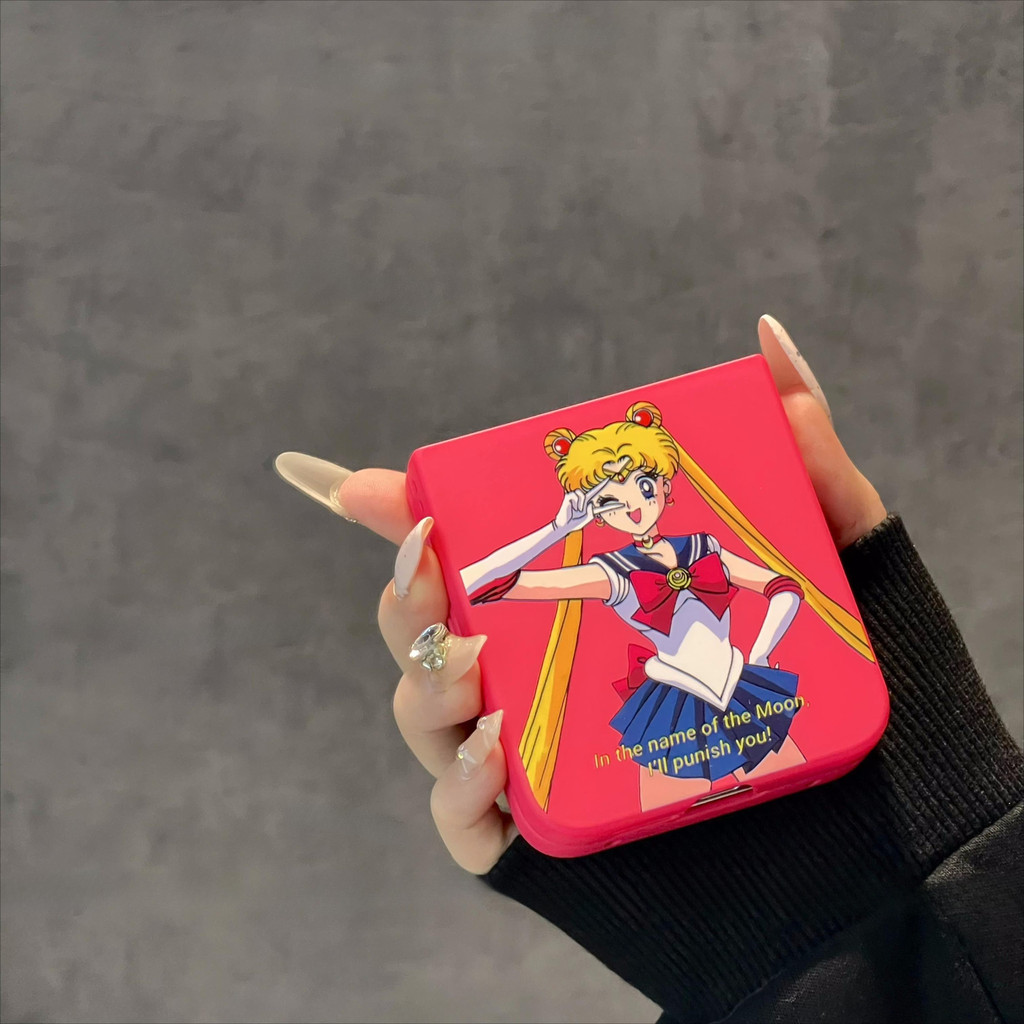 ใหม่ Rose Red Base Pretty Girl เคสโทรศัพท์เหมาะสําหรับ Samsung Galaxy ZFlip 7 6 5 5G เชือกเส้นเล็กพั