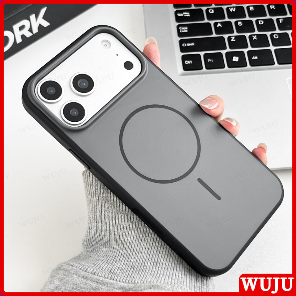 WUJU สําหรับ iPhone 17 16 15 14 13 12 11 Pro Max Plus กรณีคู่สี Soft Touch Frosted Magnetic Case ใช้งานร่วมกับชาร์จไร้สาย