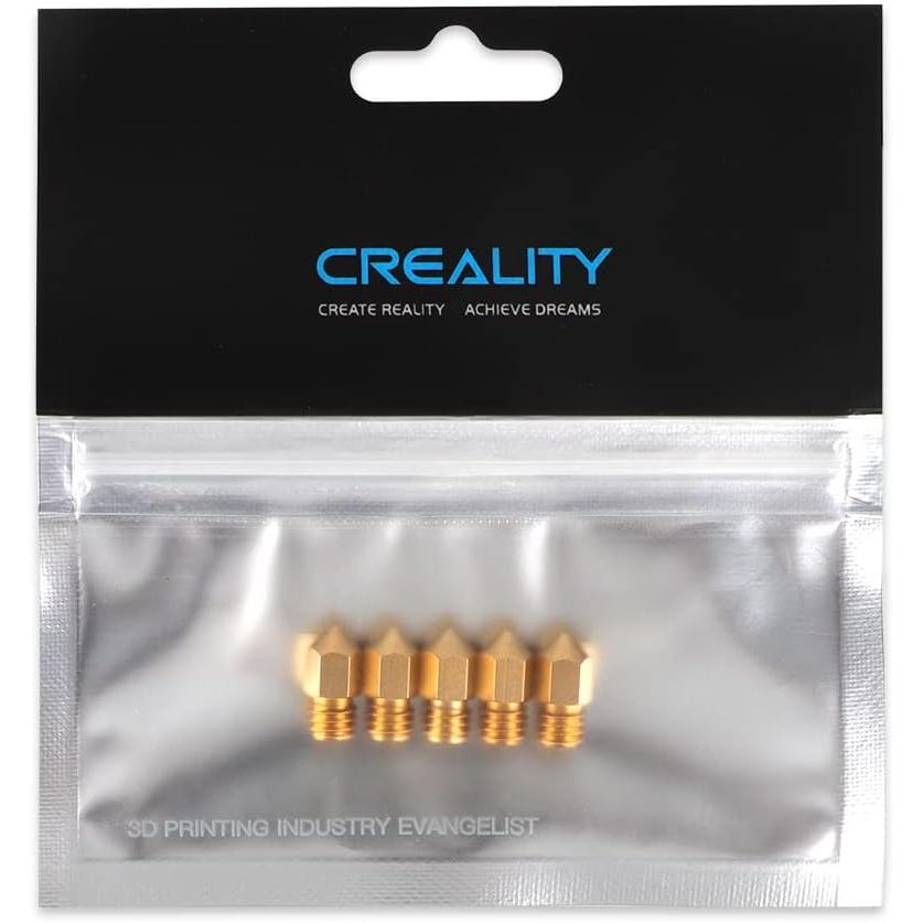 อย่างเป็นทางการ Creality 3D เครื่องพิมพ์ Ender 3 0.4 มม.5PCS ทองเหลือง Hotend หัวฉีดสําหรับ Ender 3/
